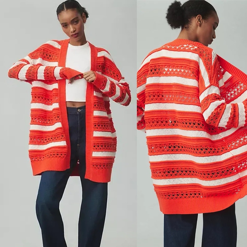 MAEVE Anthropologie Open Stitch Oversized Cardigan